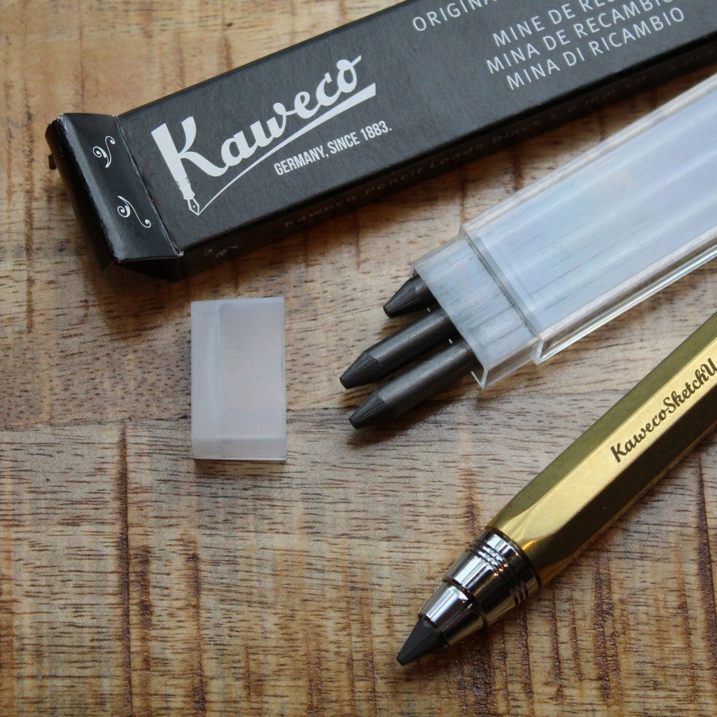 Kaweco Brass SketchUp Pencil and refill graphite lead detail