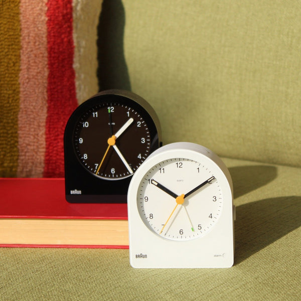 Black and White Braun BC22 Classic Analogue Alarm Clock