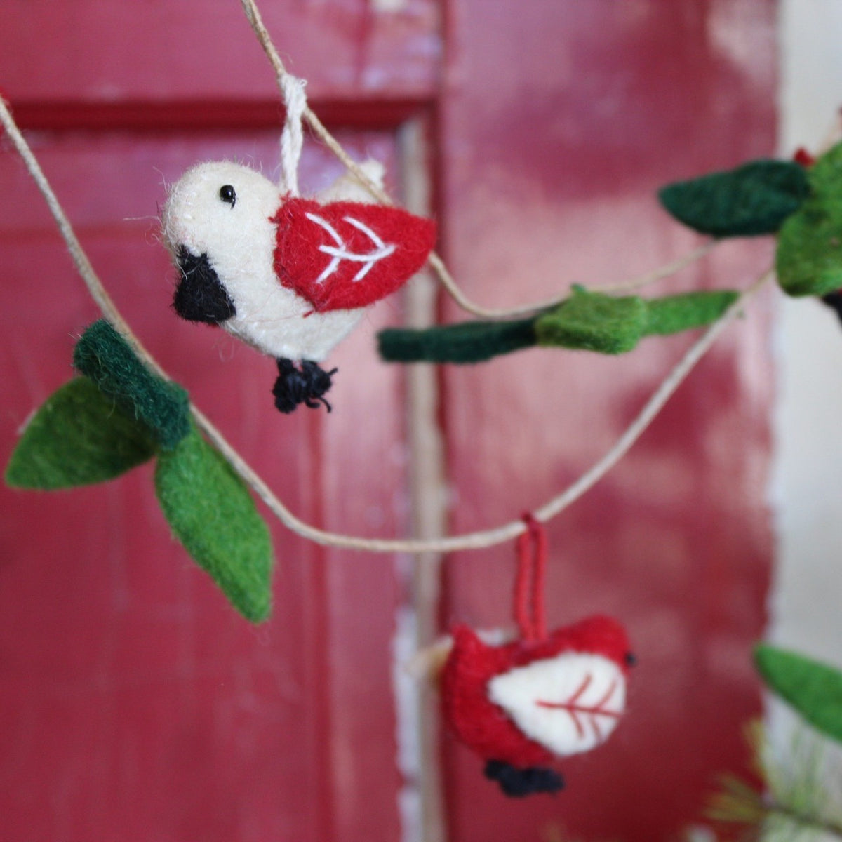 Handmade Wool Felt Garland Birds + Leaves FOUND Gallery Ann Arbor