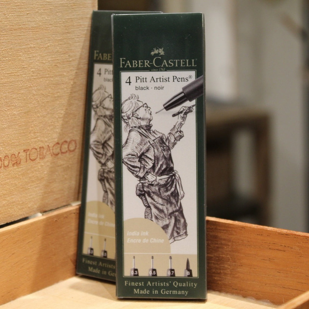 Faber Castell Pitt Artist Pen Set Sepia | Box of 4