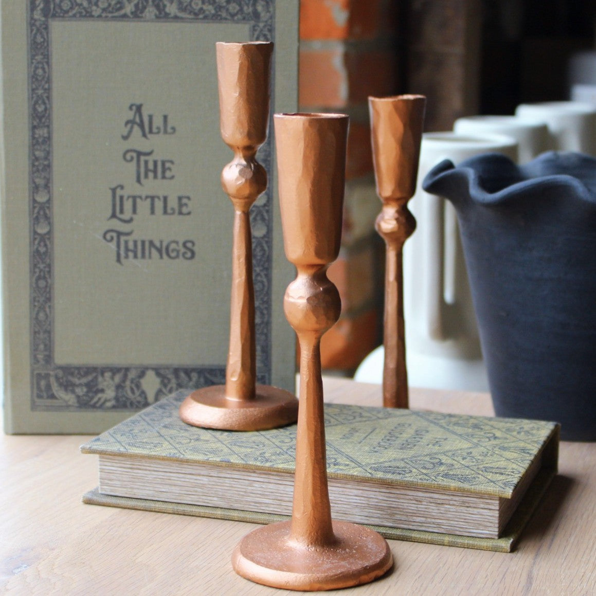 Hand Iron Taper Holder Antique Copper FOUND Gallery Ann Arbor