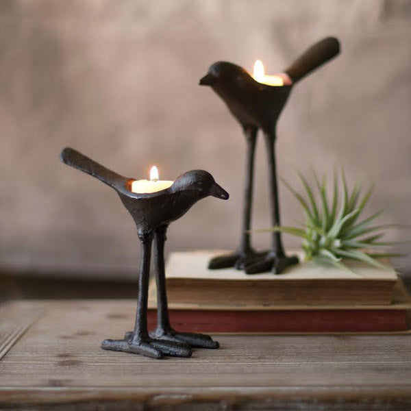 Long Burning Candles (2) with Metal Holders