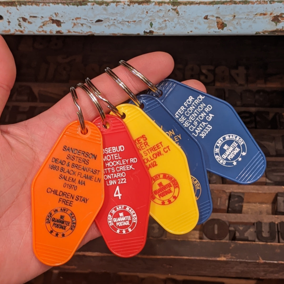 Vintage motel clearance key tags