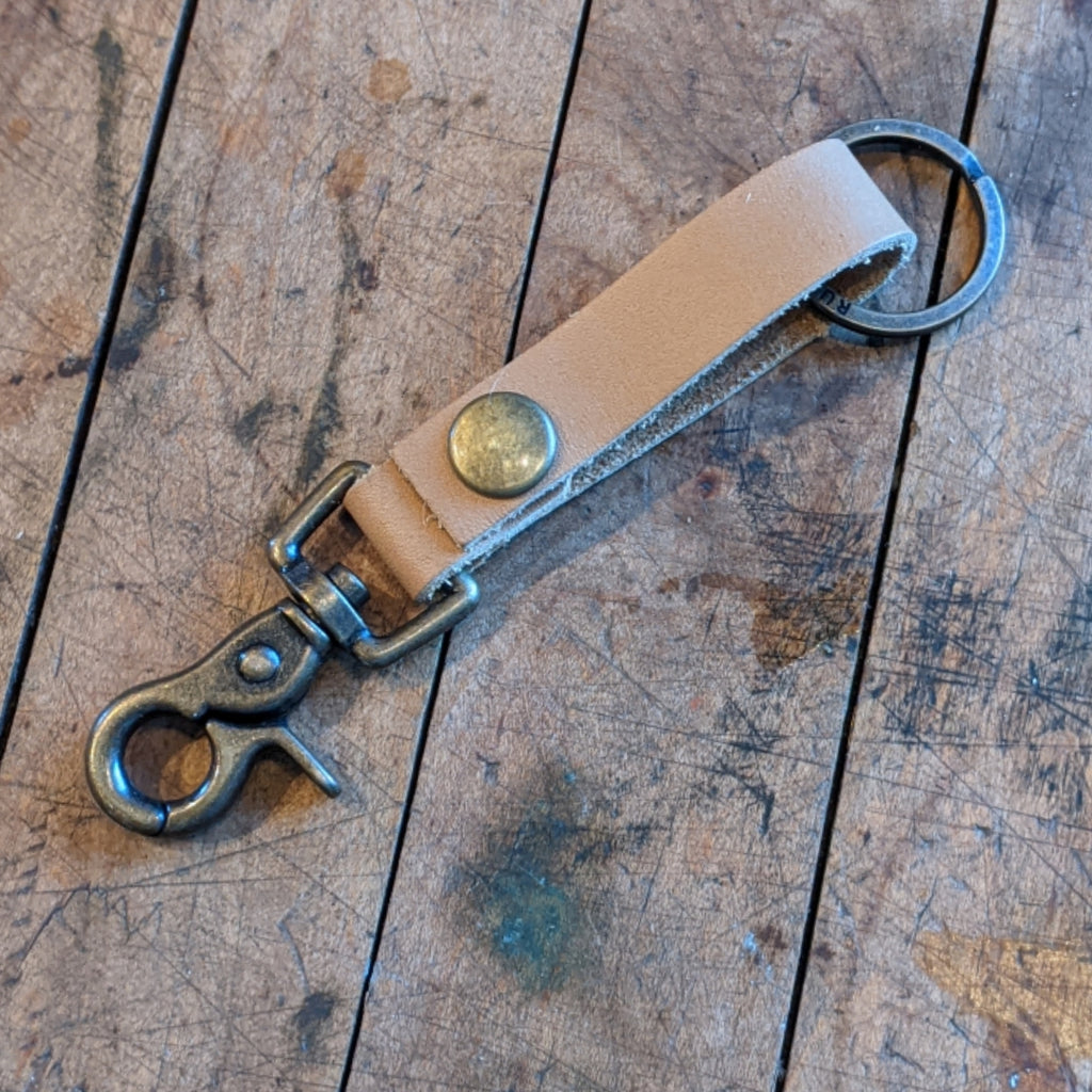 Found Ann Arbor Super Loop Leather Keychain Buckskin